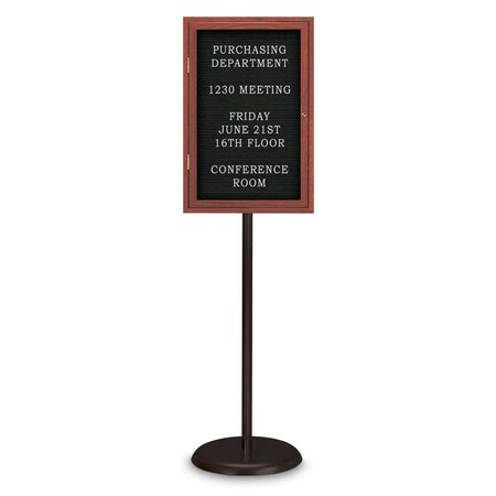 United Visual Products Corkboard, Double Door, Radius Frame, 42x32", Bronze/Medium Gray UV70025-BRONZE-MEDGRY